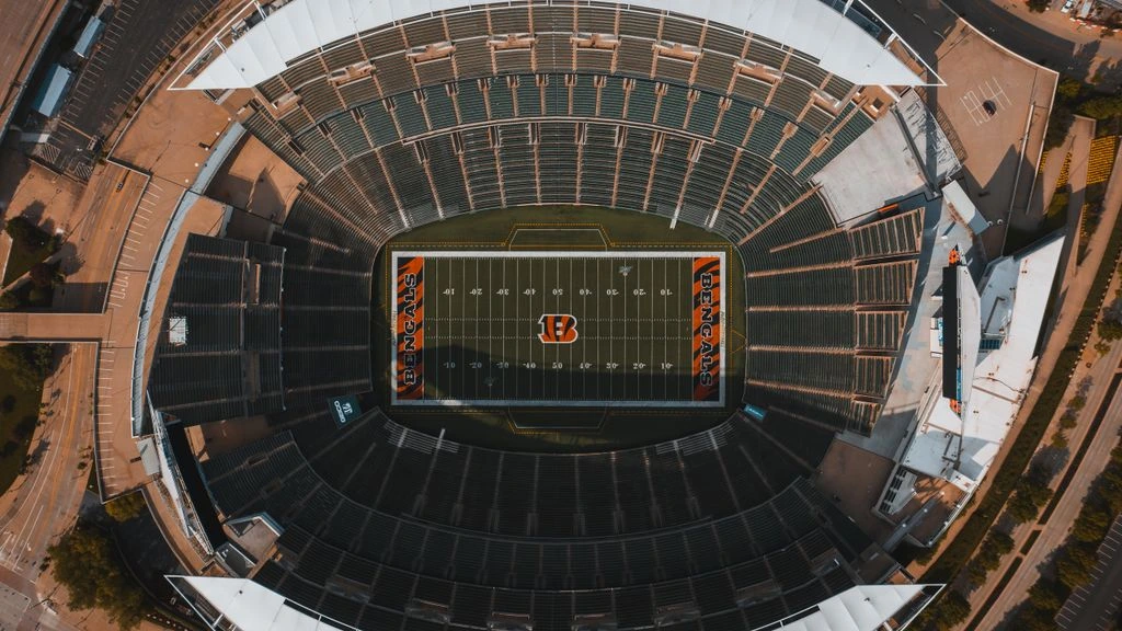 Empty NFL stadium tunnel at dawn